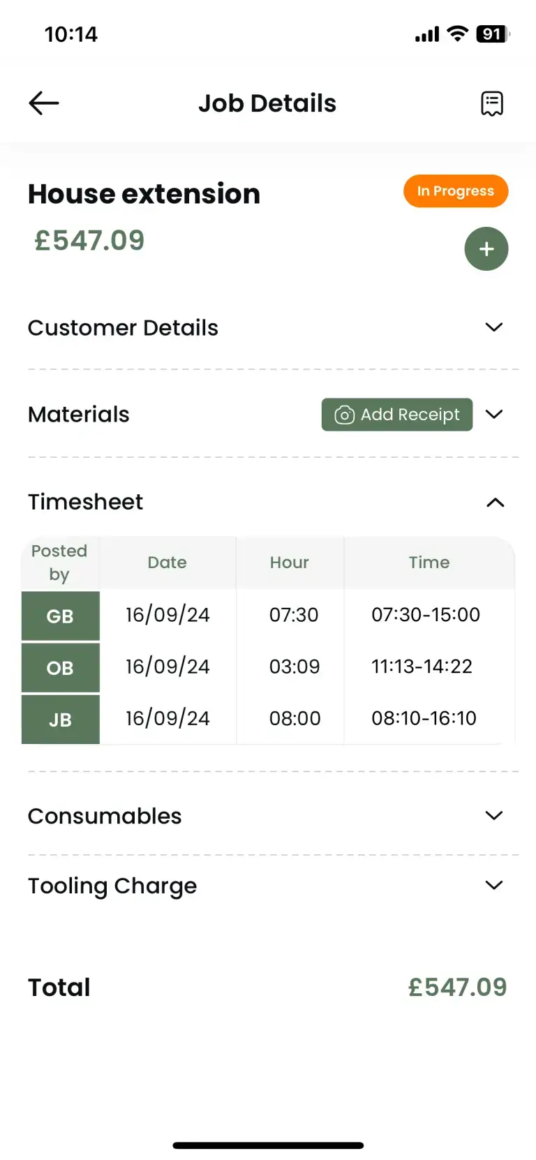 job Timesheet