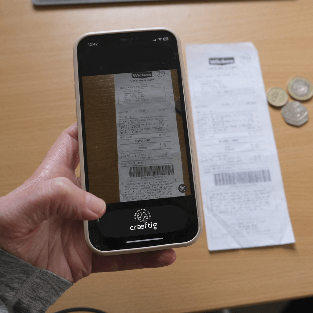 Expense Tracker processing a job related receipt